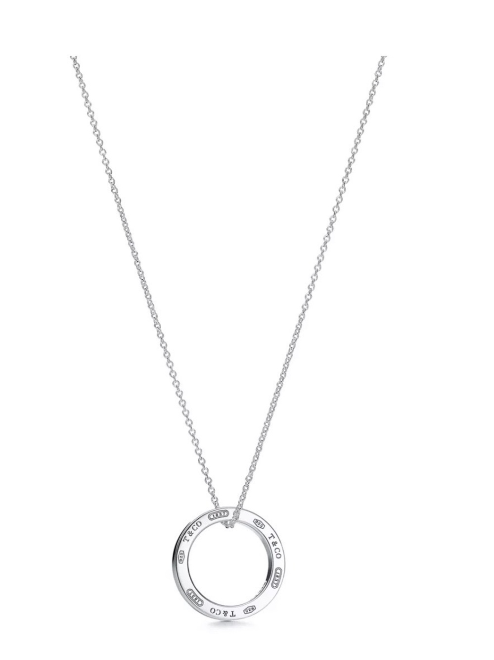 Tiffany & CO., Silver Circle Pendant Necklace
